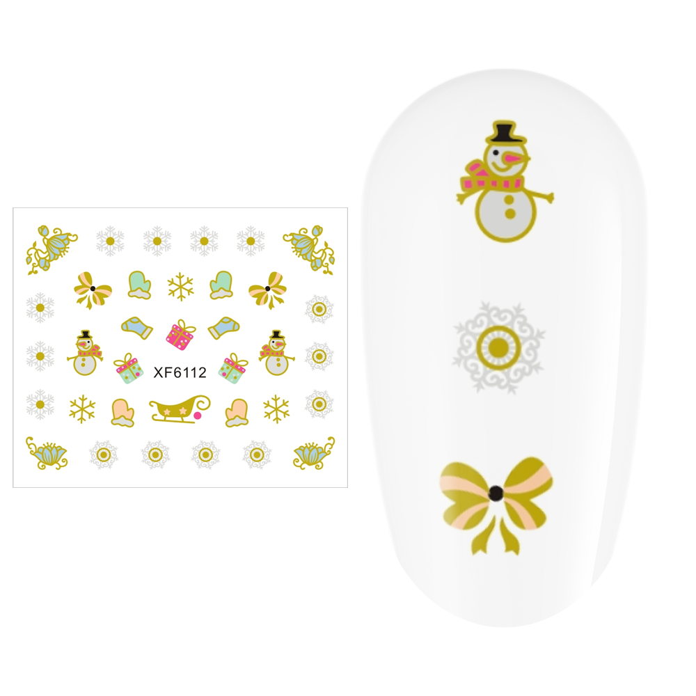 Sticker nail art Lila Rossa, pentru Craciun, Revelion si iarna, 7.2 x 10.5 cm, xf6112