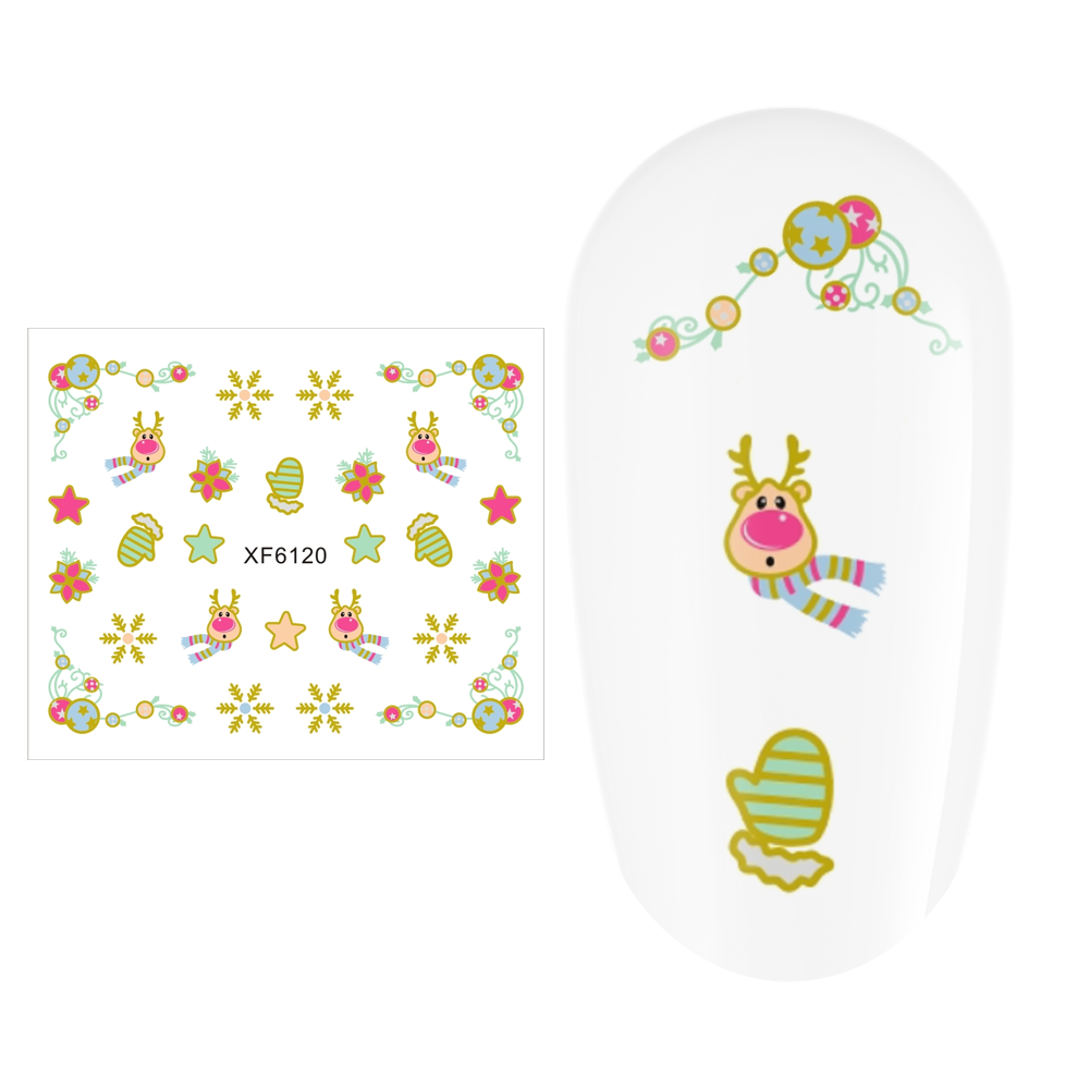Sticker nail art Lila Rossa, pentru Craciun, Revelion si iarna, 7.2 x 10.5 cm, xf6120