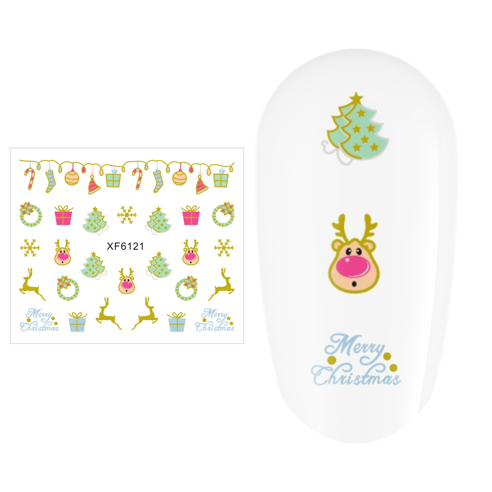 Sticker nail art Lila Rossa, pentru Craciun, Revelion si iarna, 7.2 x 10.5 cm, xf6121 10.5 imagine noua 2022