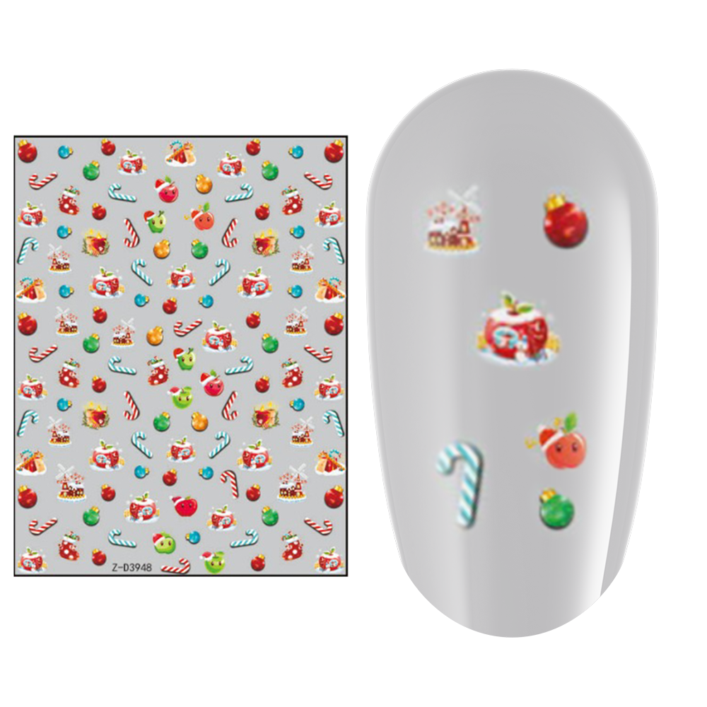 Sticker nail art Lila Rossa, pentru Craciun, Revelion si iarna, 15 x 9 cm, z-d3948