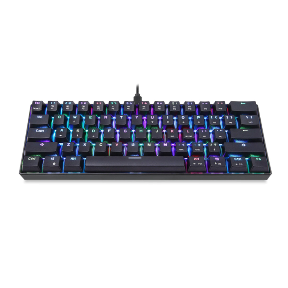 Tastatura gaming mecanica Motospeed CK61, RGB, 61 taste, iluminare OUTMU Albastru