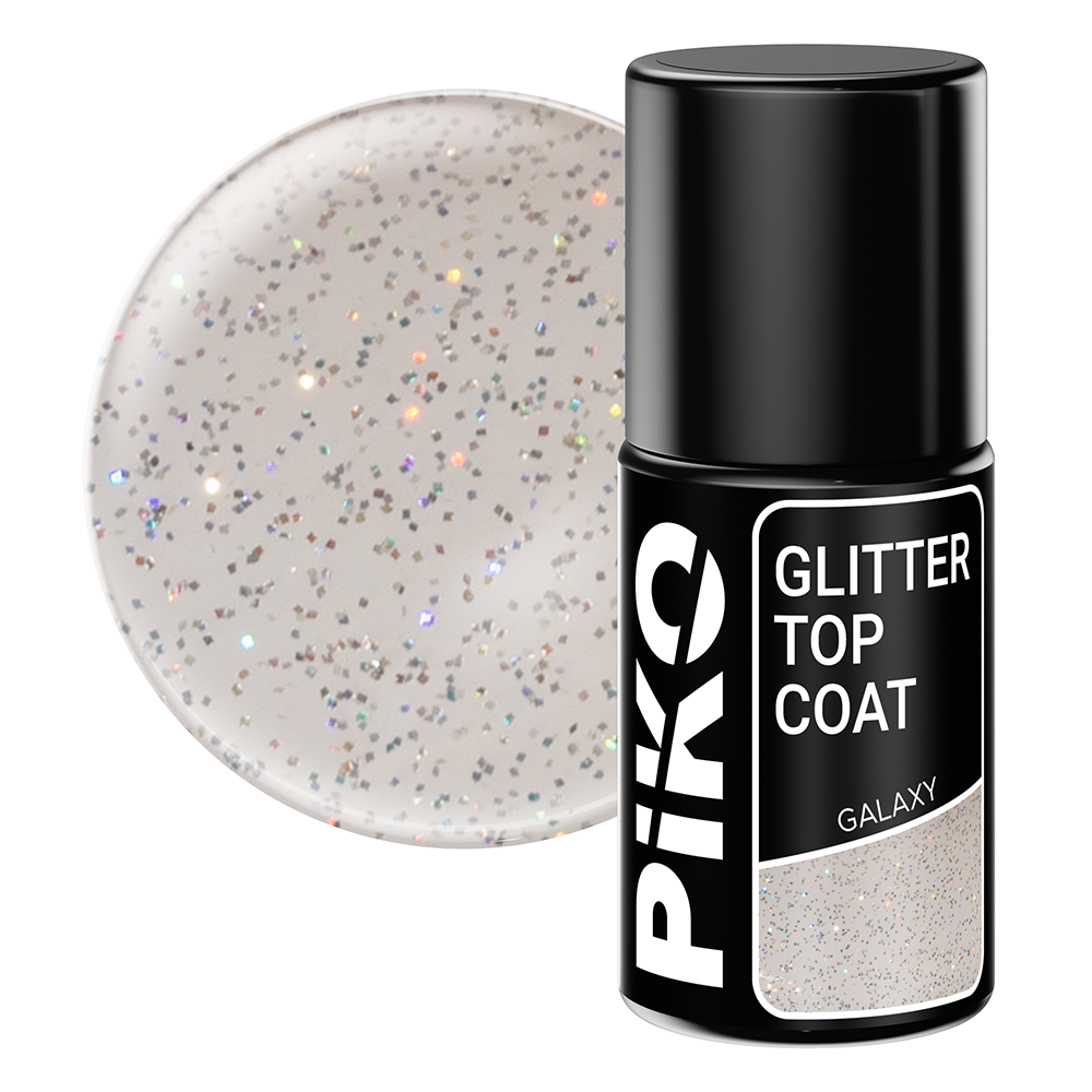 Top coat Piko, Glitter Top, 7 ml, Galaxy lila-rossa.ro imagine noua 2022