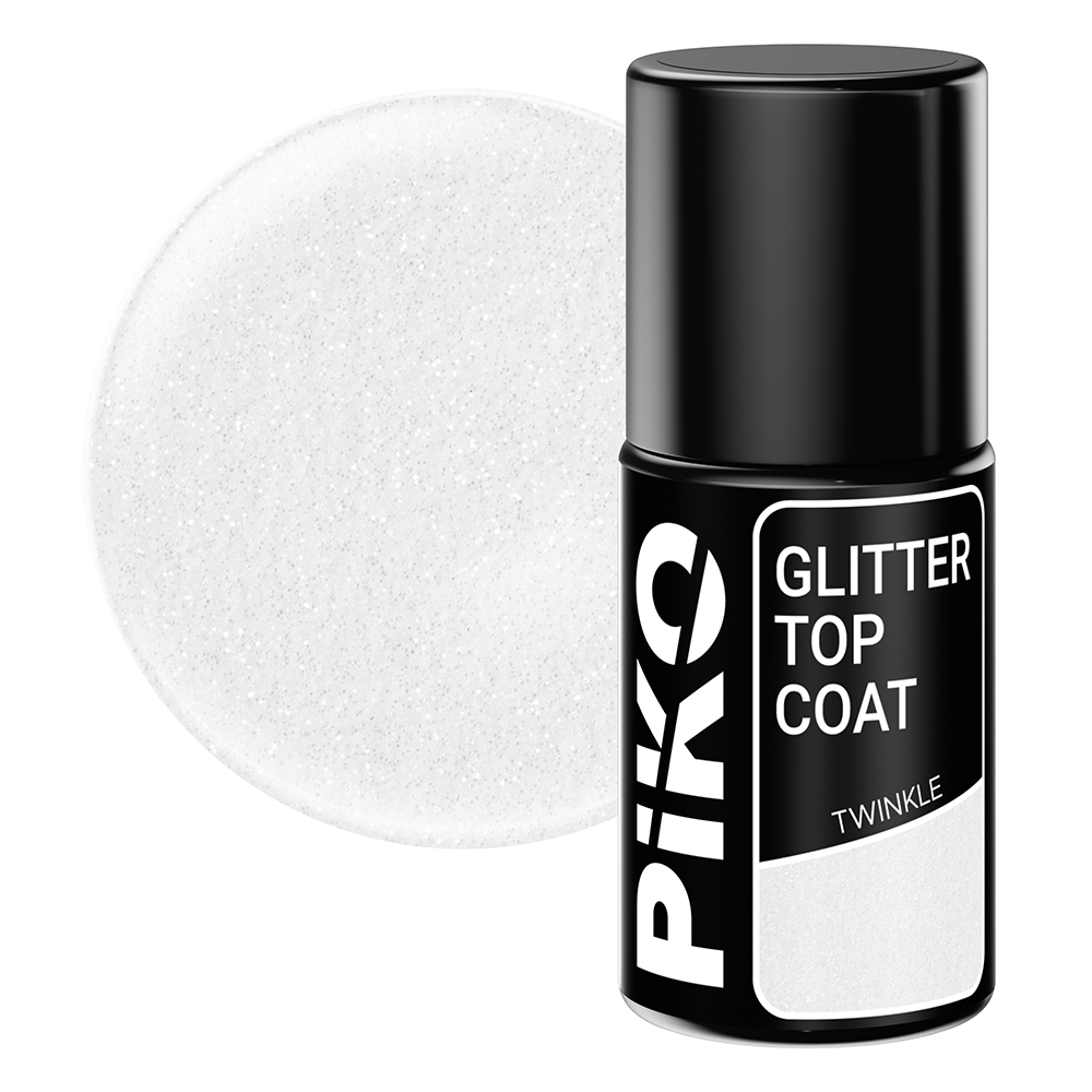 Top coat Piko, Glitter Top, 7 ml, Twinkle coat imagine noua 2022