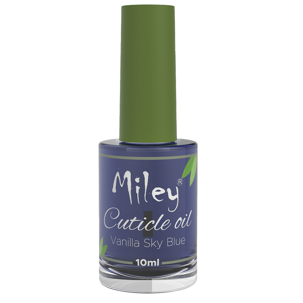 Ulei cuticule cu pensula, Miley, aroma Vanilla Sky Blue, 10 ml Aroma