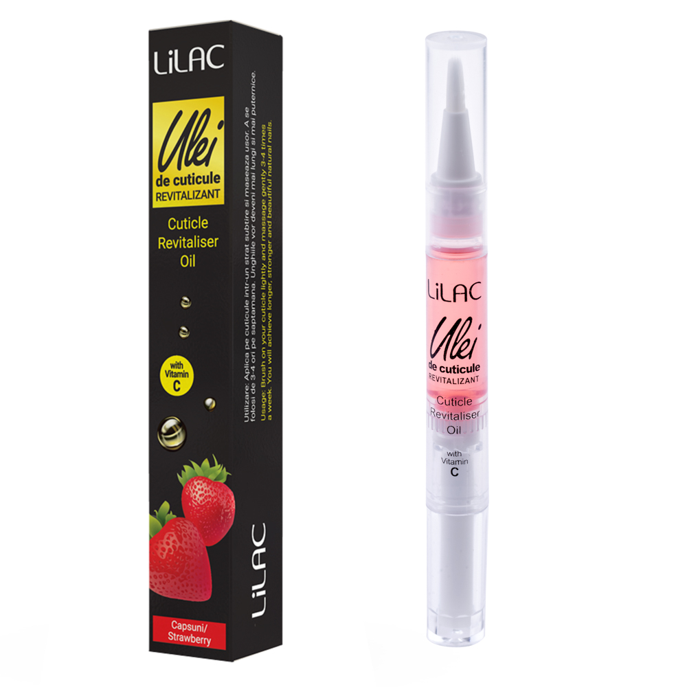 Ulei cuticule tip stilou, Lilac, aroma Strawberry, 3 ml aroma imagine noua 2022