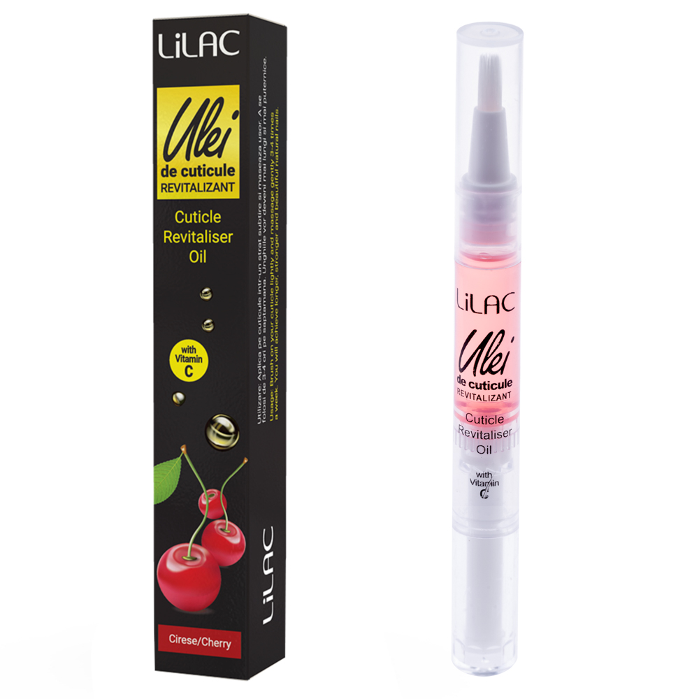 Ulei cuticule tip stilou, Lilac, aroma Cherry, 3 ml
