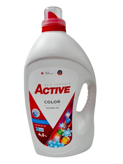 Detergent lichid - ACTIVE DETERGENT LICHID GEL COLOR 90 SPALARI 4.5L 3/BAX, lucidiusmarket.ro