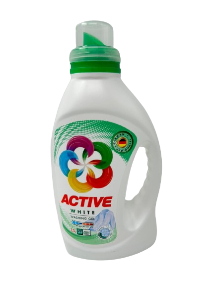 Detergent lichid - ACTIVE DETERGENT LICHID GEL WHITE 30 SPALARI 1.5L 8/BAX, lucidiusmarket.ro