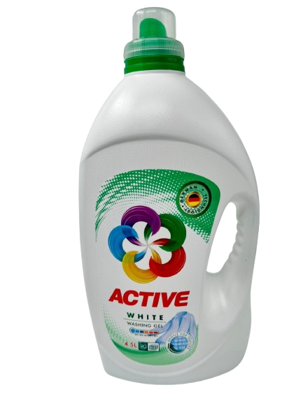Detergent lichid - ACTIVE DETERGENT LICHID GEL WHITE 90 SPALARI 4.5L 3/BAX, lucidiusmarket.ro