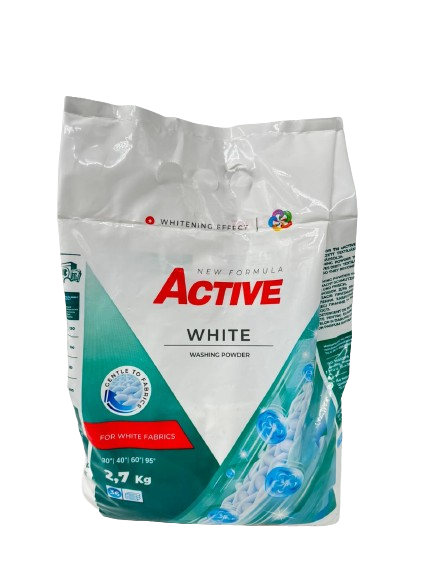 Detergent pudra - ACTIVE DETERGENT PUDRA WHITE 36 SPALARI 2.7KG 6/BAX, lucidiusmarket.ro