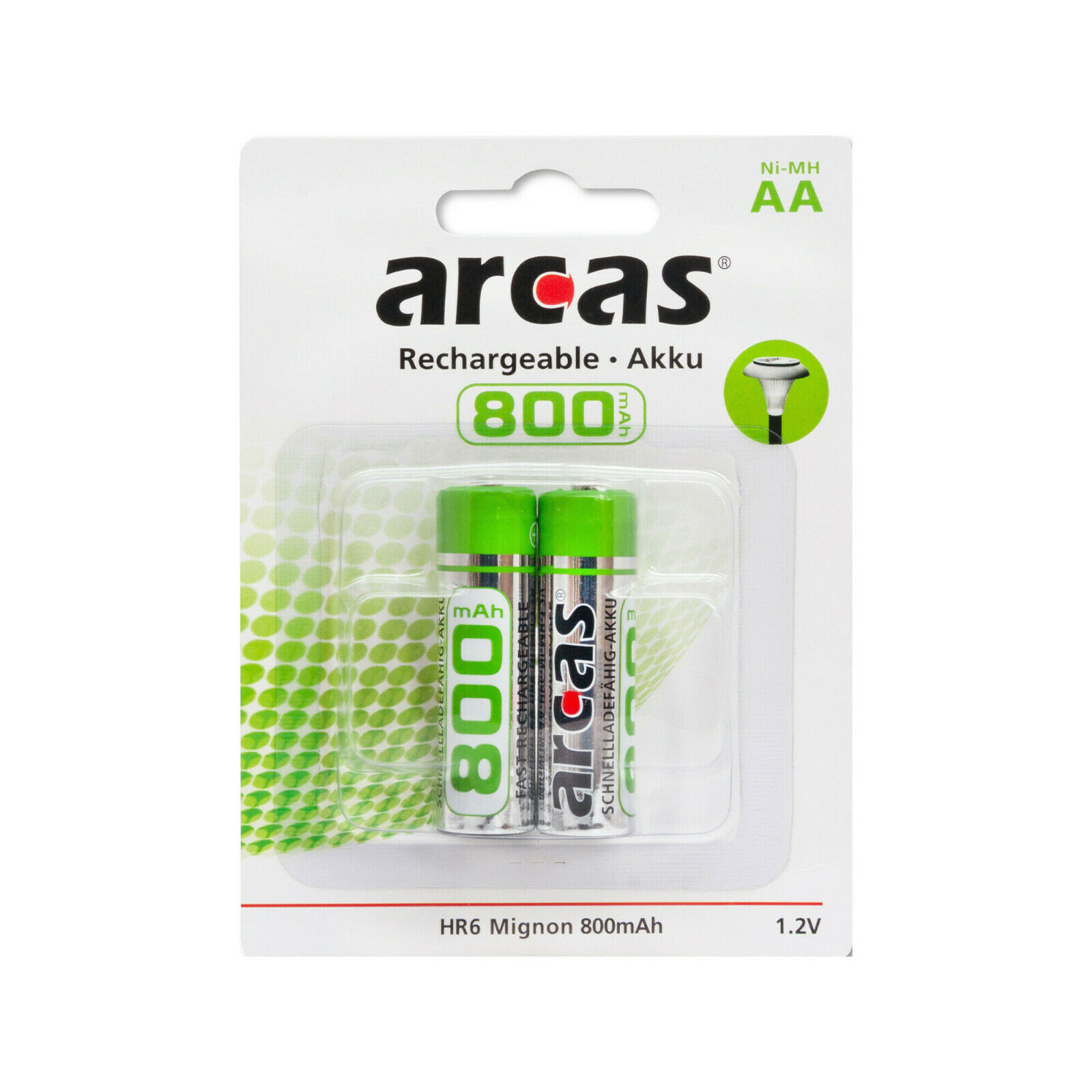 Baterii, acumulatori,incarcatoare - ARCAS ACUMULATOR RECHARGEABLE AA 2BUC/SET 10SET/CUT, lucidiusmarket.ro