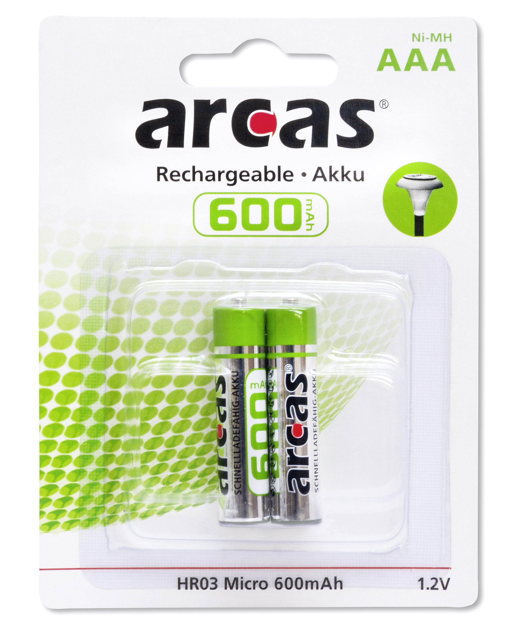 Baterii, acumulatori,incarcatoare - ARCAS ACUMULATOR RECHARGEABLE AAA 2BUC/SET 10SET/CUT, lucidiusmarket.ro