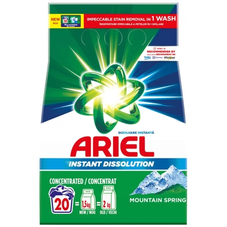 Detergent pudra - ARIEL DETERGENT AUTOMAT MOUNTAIN SPRING 1.5KG, lucidiusmarket.ro