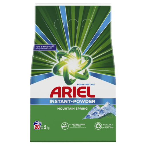 Detergent pudra - ARIEL DETERGENT AUTOMAT MOUNTAIN SPRING 2KG 6/BAX, lucidiusmarket.ro