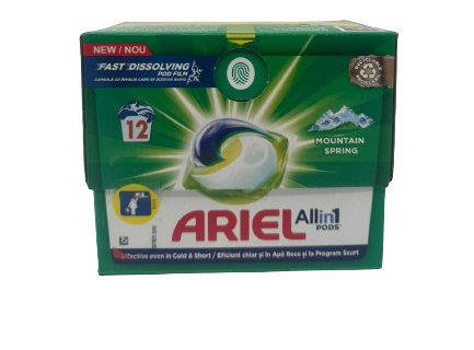 Detergent capsule - ARIEL DETERGENT CAPSULE MOUNTAIN SPRING 12BUC ECO BOX 4/BAX, lucidiusmarket.ro