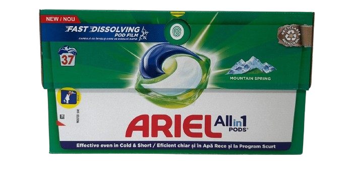 Detergent capsule - ARIEL DETERGENT CAPSULE MOUNTAIN SPRING 37BUC ECO BOX 4/BAX, lucidiusmarket.ro