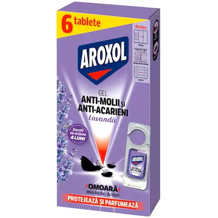 Insecticide - AROXOL GEL ANTIMOLII LAVANDA 6BUC 12/BAX, lucidiusmarket.ro