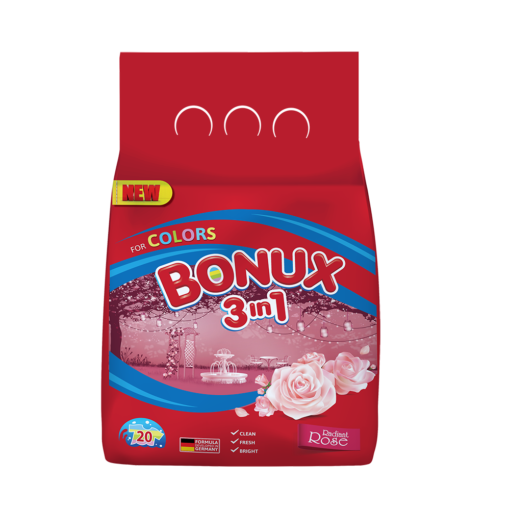 Detergent pudra - BONUX 3IN1 AUTOMAT COLOR ROSE 2KG 6/BAX, lucidiusmarket.ro