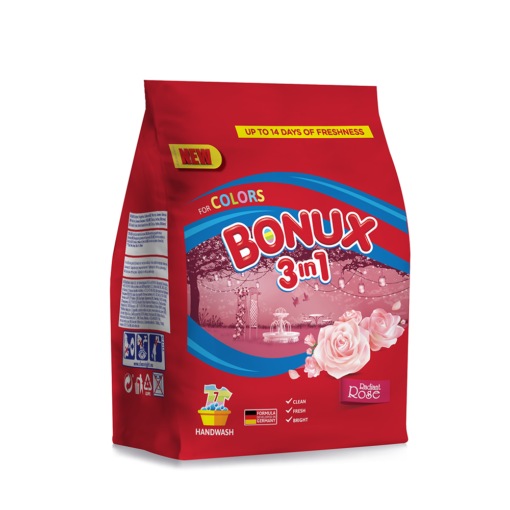 Detergent pudra - BONUX 3IN1 MANUAL COLOR ROSE 400G 20/BAX, lucidiusmarket.ro