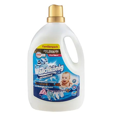 Detergent lichid - DER WASCHKONIG DETERGENT LICHID SENSITIVE 3.305L 4/BAX, lucidiusmarket.ro