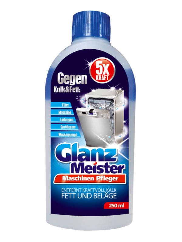 Detergent vase - GLANZMEISTER SOLUTIE CURATARE SI IGIENIZARE MASINA SPALAT VASE 250ML 12/BAX, lucidiusmarket.ro