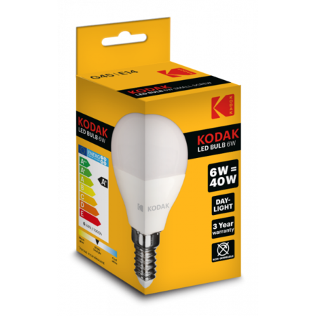 Becuri si lanterne - KODAK BEC LED 6W E14 G45 ALB CALD (30415782) 25/BAX, lucidiusmarket.ro