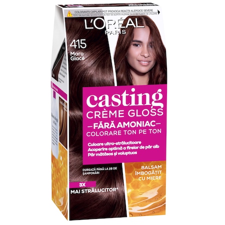 Vopsea de par - L'OREAL CASTING CREME GLOSS 0 AMONIAC 415 MARO GLACE 6/BAX, lucidiusmarket.ro