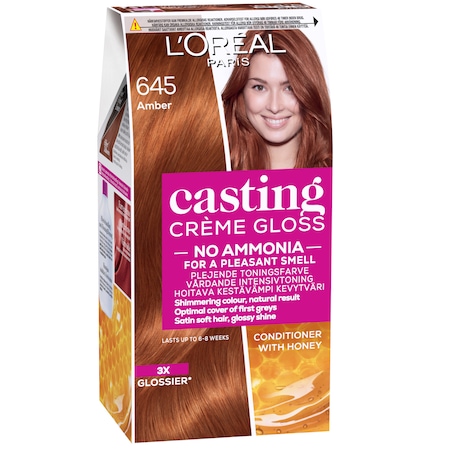 Vopsea de par - L'OREAL CASTING CREME GLOSS 0 AMONIAC 645 AMBER 6/BAX, lucidiusmarket.ro