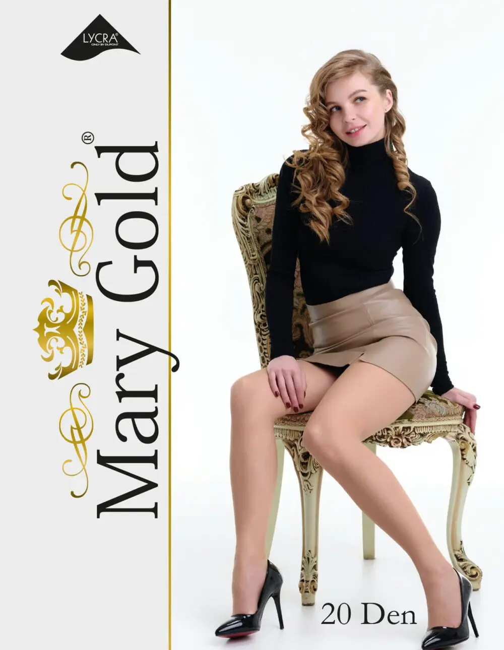 Dresuri dama - LUCY MARY GOLD DRES CLASSIC 20DEN BEJ/NEGRU (M64), lucidiusmarket.ro