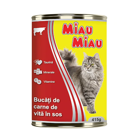 Hrana Pisici - MIAU MIAU HRANA UMEDA PISICI VITA CONSERVA 415GR 24/BAX, lucidiusmarket.ro