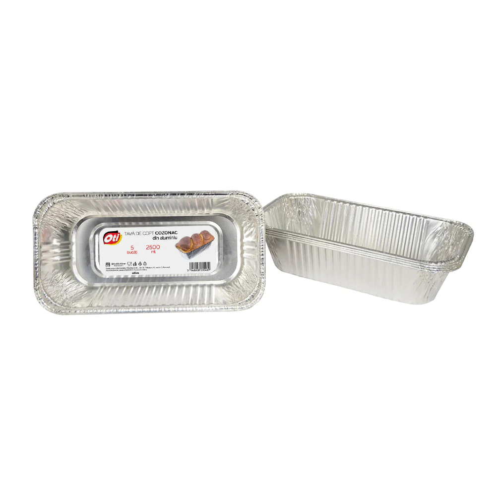 Vesela unica folosinta - OTI TAVA COZONAC ALUMINIU 2500ML 5BUC/SET 50/BAX, lucidiusmarket.ro