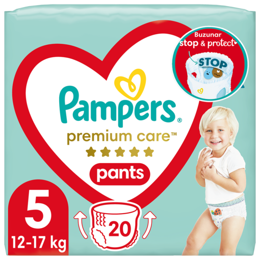 Scutece - PAMPERS PREMIUM CARE PANTS BABY NR.5 12-17KG 20BUC/SET 4/BAX, lucidiusmarket.ro