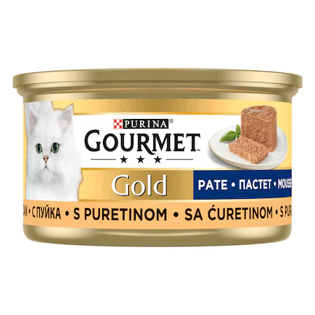 Hrana Pisici - PURINA GOURMET GOLD PISICI ADULTE PATE CURCAN 85GR 24/BAX, lucidiusmarket.ro