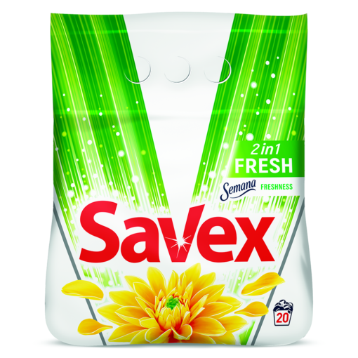 Detergent pudra - SAVEX DETERGENT AUTOMAT 2IN1 FRESH 2KG 8/BAX, lucidiusmarket.ro