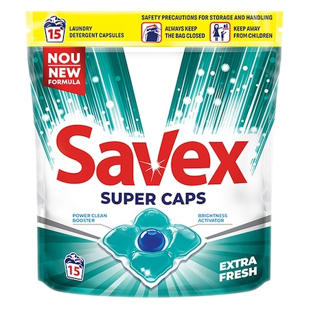 Detergent capsule - SAVEX DETERGENT CAPSULE SUPER EXTRA FRESH 15BUC 8/BAX, lucidiusmarket.ro