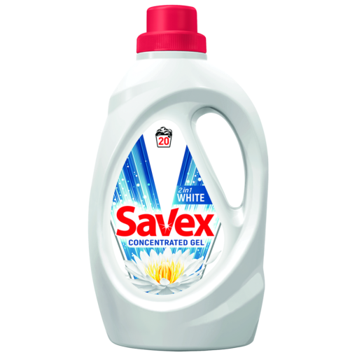 Detergent lichid - SAVEX DETERGENT LICHID 2IN1 WHITE 1.1L 5/BAX, lucidiusmarket.ro