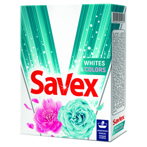 Detergent pudra - SAVEX DETERGENT MANUAL WHITES&COLORS 400GR 22/BAX, lucidiusmarket.ro