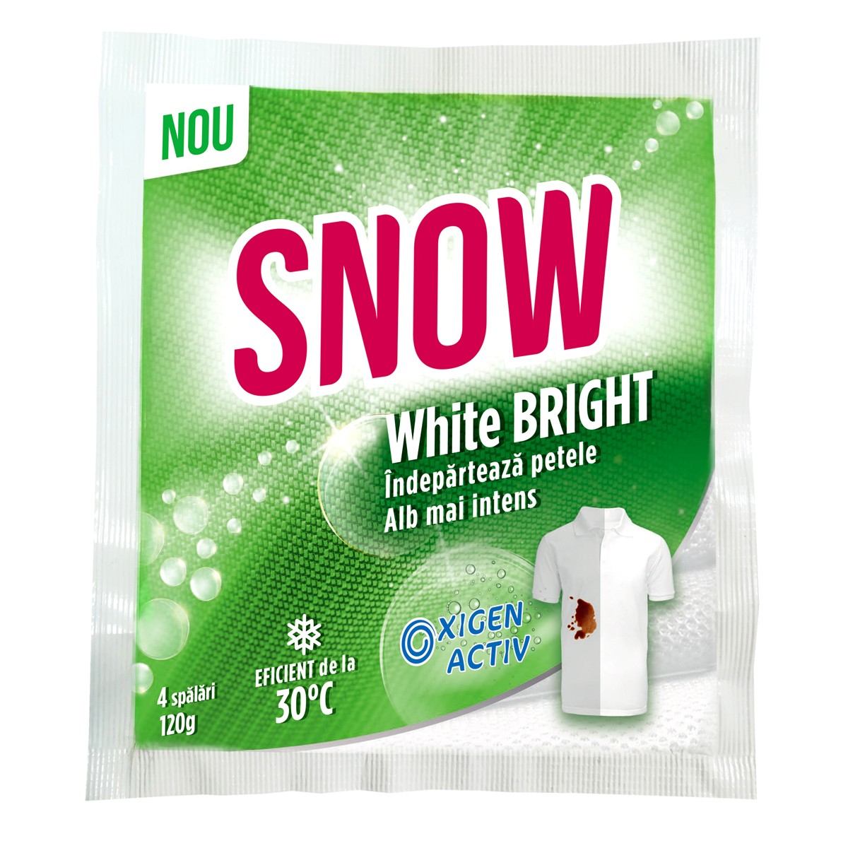 Inalbitori si Solutii pentru Pete - SNOW WHITE BRIGHT POWDER OXIGEN ACTIV PETE 120GR 24/BAX, lucidiusmarket.ro