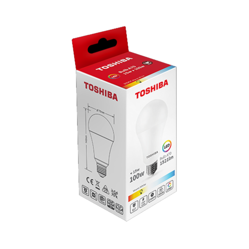 Becuri si lanterne - TOSHIBA BEC LED 15W E27 A70 ALB CALD 100/BAX, lucidiusmarket.ro
