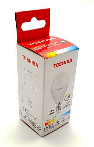 Becuri si lanterne - TOSHIBA BEC LED 8W E14 G45 ALB CALD 100/BAX, lucidiusmarket.ro