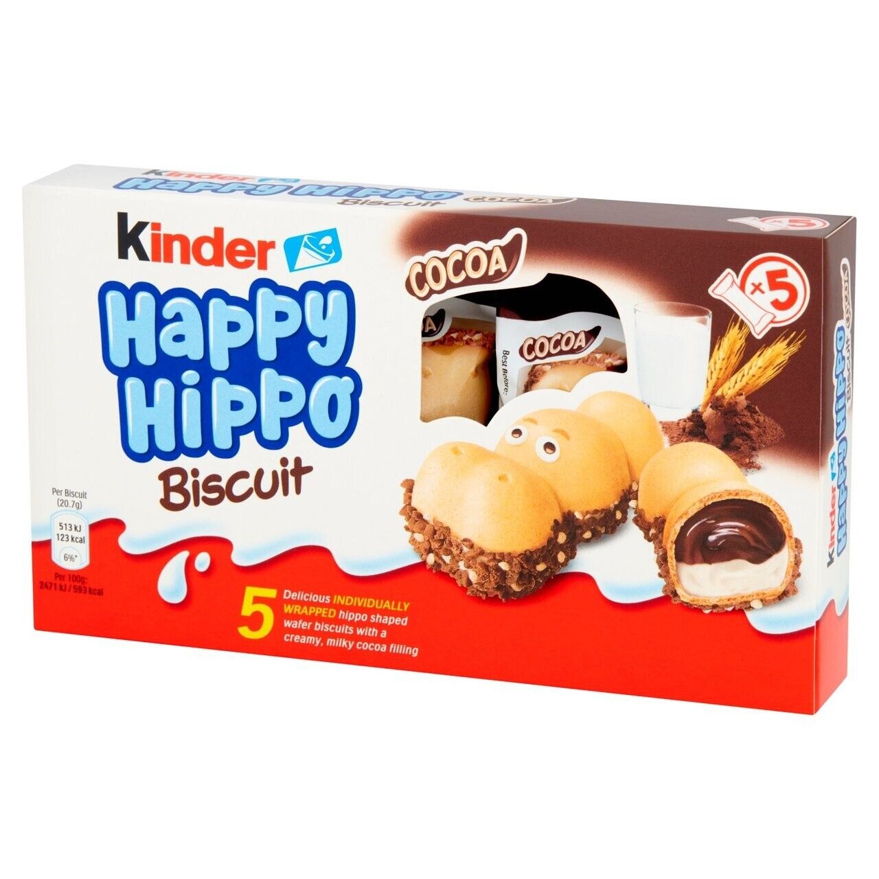 Batoane De Biscuiti Cu Cacao Happy Hippo Kinder