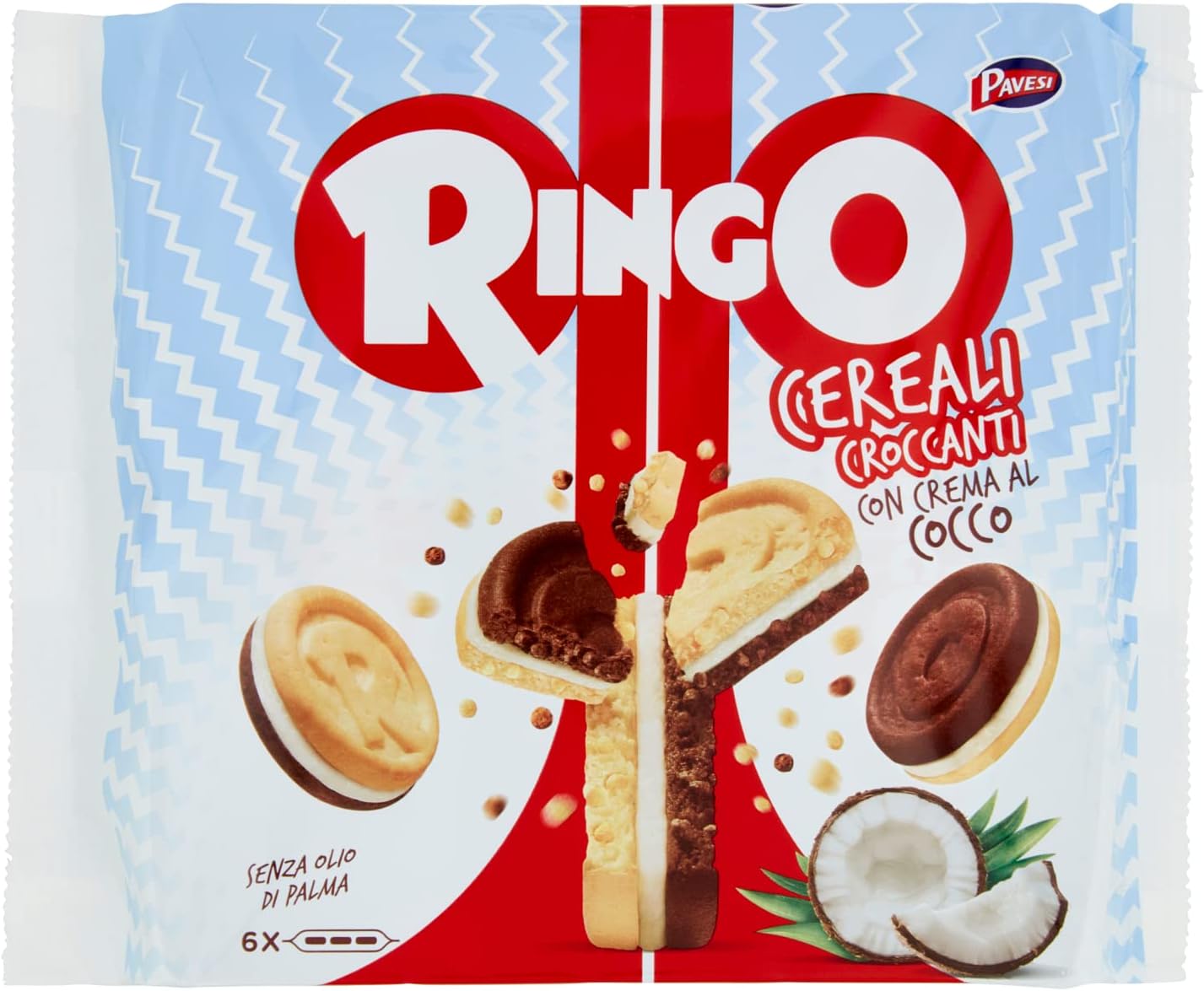 Biscuiti Ringo Cereale Crocante cu Crema de Cocos