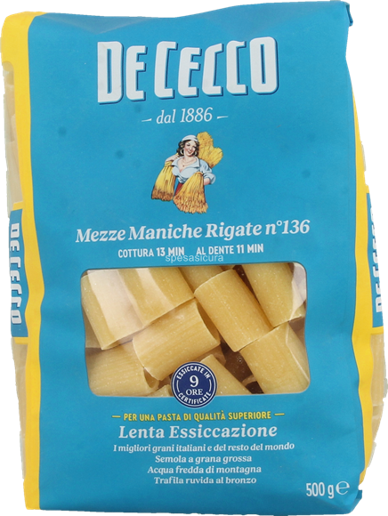 Paste De Cecco - Mezze Maniche Rigate nr 136