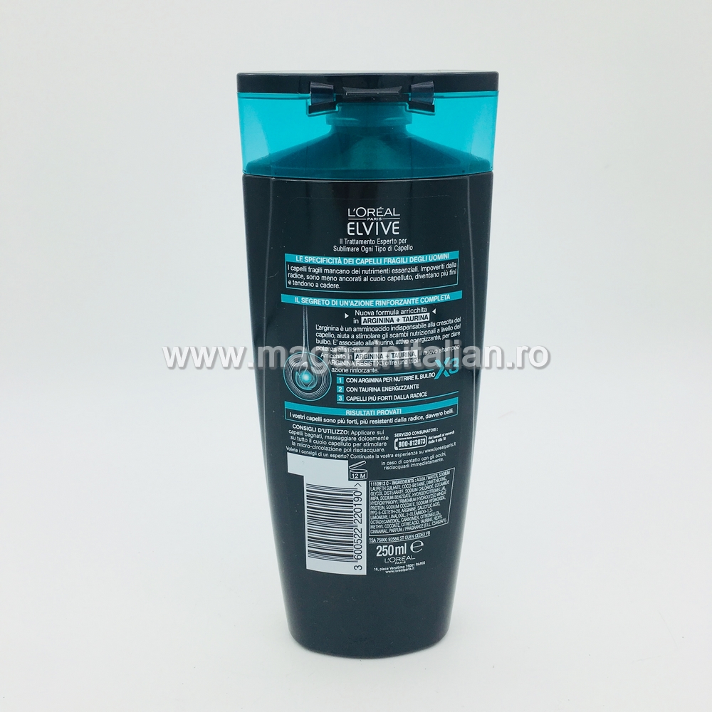 Sampon L Oreal Elvive Men Sampon Pentru Barbati Cu Arginina