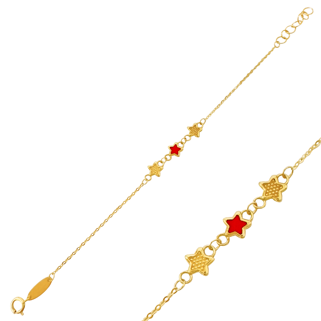 Bratara din aur galben de 14k stele Maia Bijou