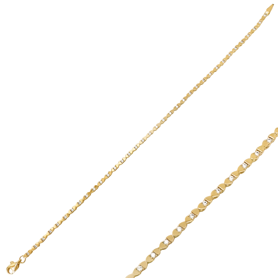 Bratara din aur galben de 14k placute si zirconii Maia Bijou