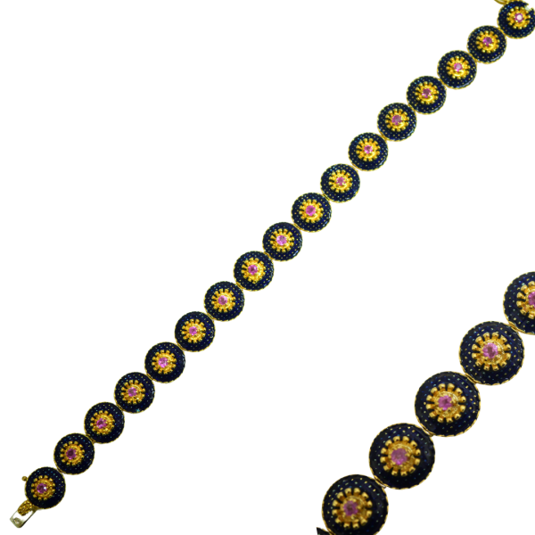 Bratara din aur galben de 18k cu safire roz17/1.58 ct Maia Bijou