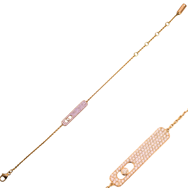 Bratara din aur roz de 18k cu diamante 97/0.51 ct Maia Bijou