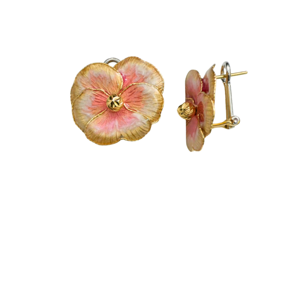 Cercei din aur galben de 14k floare Maia Bijou