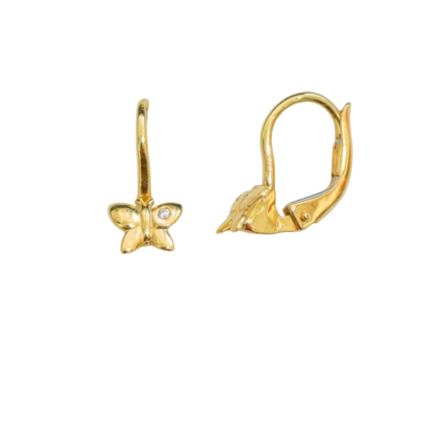 Cercei din aur galben de 14k fluture Maia Bijou